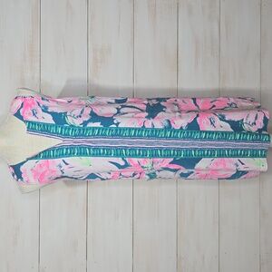 Lilly Pulitzer Kelby Stretch Shift Tropical Print Pink and Teal SZ 4